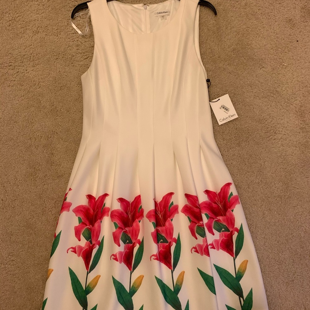 White Calvin Klein dress